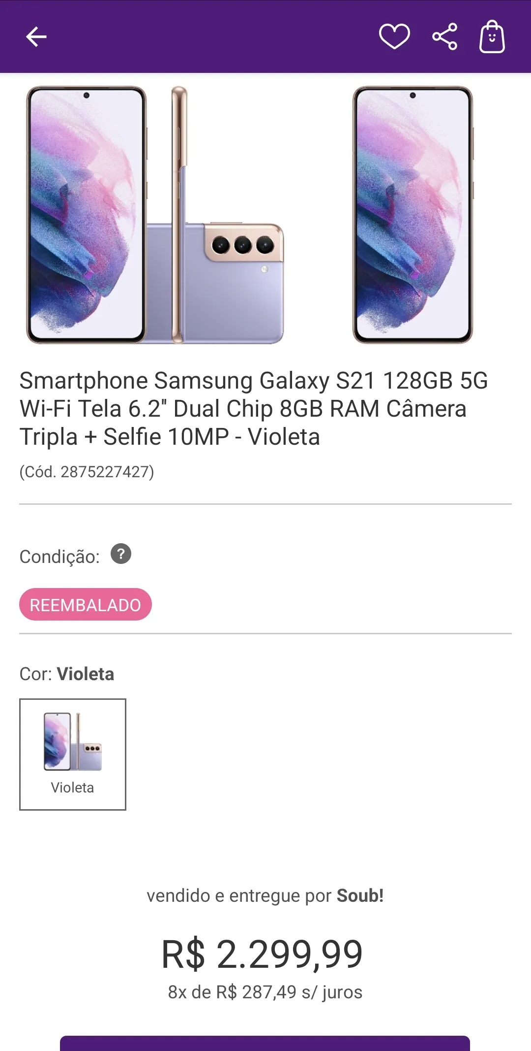 Imagem na descrição da promoção