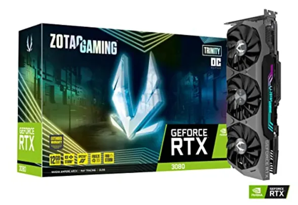 ZOTAC Placa de vídeo gamer GeForce RTX 3080 Trinity OC LHR 12GB GDDR6X 384-bit 19 Gbps PCIE 4.0, ref