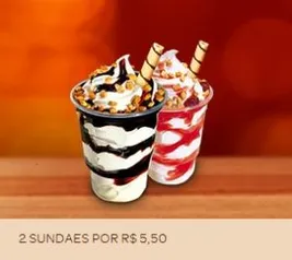 2 Sundaes do Bob's - R$5,50