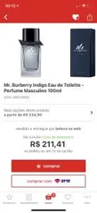 Mr. Burberry Indigo Eau de Toilette - Perfume Masculino 100ml | R$201