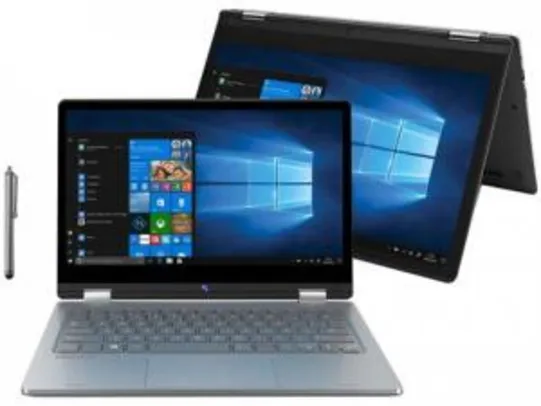 Notebook Duo C464C Intel Celeron - 4GB 64GB 11,6” Touch, IPS Full HD 360º, Windows 10 Positivo - R$1614
