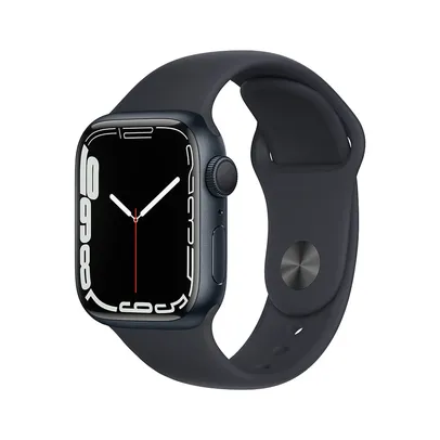 Apple Watch Series 7 GPS, 41mm caixa Meia-noite de alumínio Pulseira esportiva meia-noite