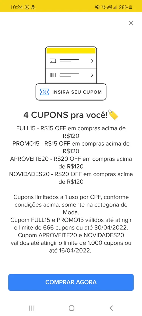 Imagem na descrição da promoção