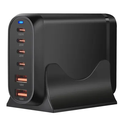 Carregador USB Tipo C PD Desktop, 6 Portas, 200W