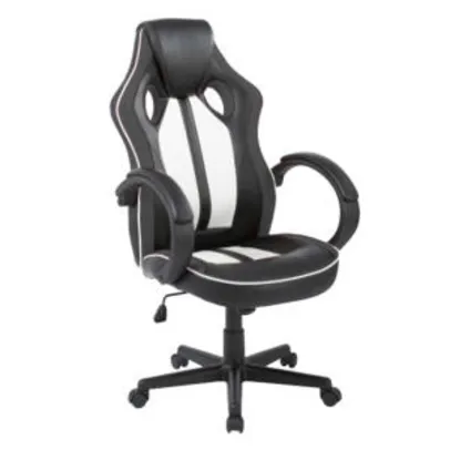 Cadeira Gamer ROYALE Preto e Branco com Regulagem de altura | R$ 379