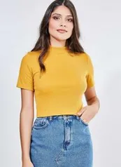 Blusa Cropped Gola Alta | R$24