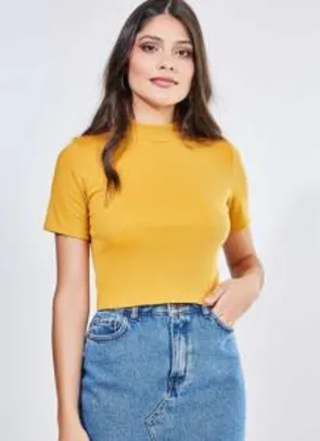 Blusa Cropped Gola Alta | R$24