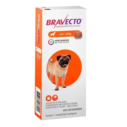 Bravecto Anti Pulgas e Carrapatos para Cães de 4,5 a 10kg | R$83,94