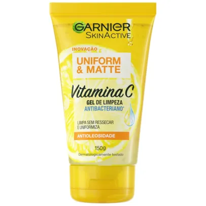 [REC/ 10 UNI R$ 13] Gel de Limpeza Facial Antibacteriano Garnier Uniform & Matte Vitamina C, 150ml