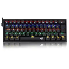 Teclado Mecânico Gamer Redragon Fizz, LED Rainbow, Switch Azul, TKL, U