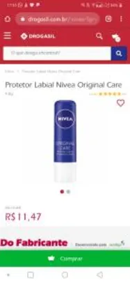 Protetor Labial Nivea Original Care | R$ 11