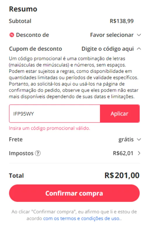 Imagem na descrição da promoção