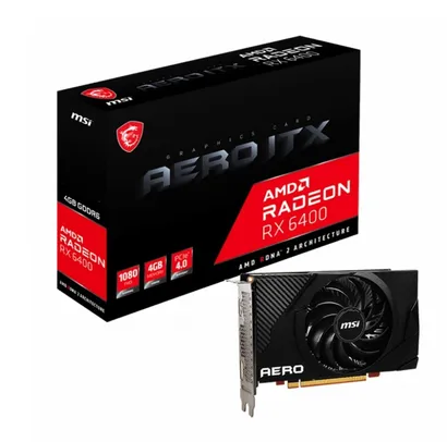 Placa de Vídeo MSI AMD Radeon RX 6400 AERO ITX, 4GB, GDDR6, FSR, Ray Tracing, 912-V508-004