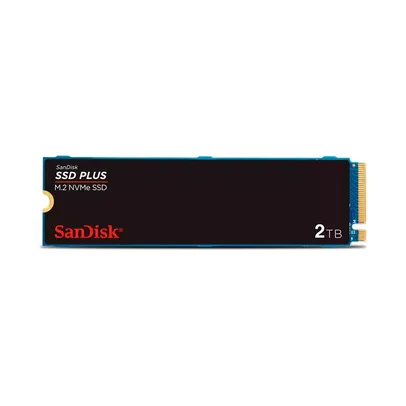 SSD 2T SanDisk Plus NVMe, M.2, PCle, Gen3,  Leitura 3.200 e Gravação acima de 3.200 - SDSSDA3N-2T00-G26