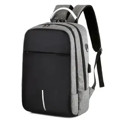 Mochila Anti FurtoPara Notebook com Cabo Usb Unissex a Prova d'água Cinza  Azul  Preto