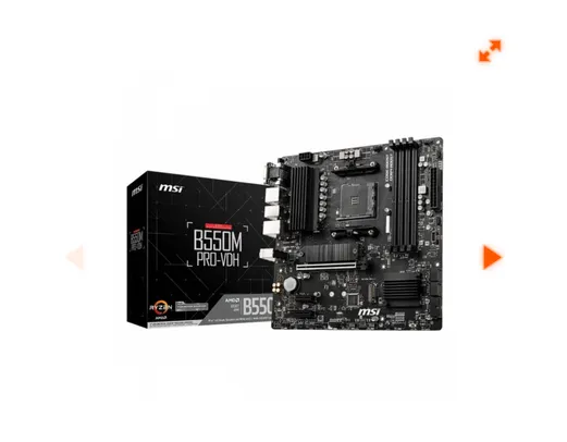 Placa Mãe MSI B550M PRO-VDH, Chipset B550, AMD AM4, mATX, DDR4