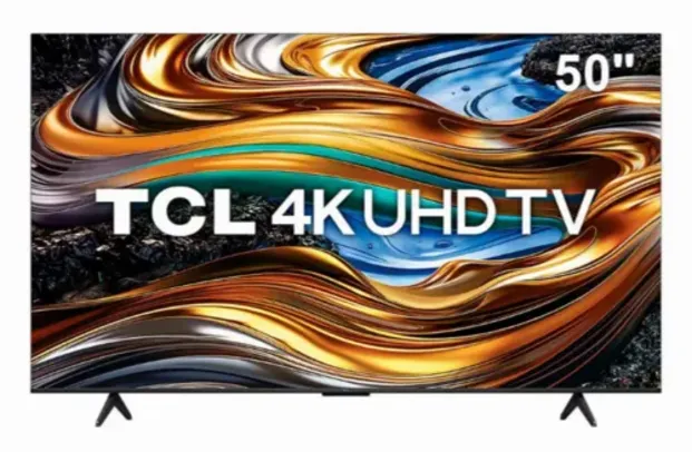 Smart TV 50 UHD 4K TCL P755 LED com Google TV, Dolby Vision e Atmos, HDR10+, Wi-Fi, Bluetooth, Google Assistente e Design sem Bordas