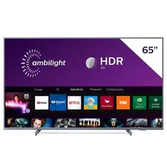 Smart TV Philips LED 65´ UHD 4K, 3 HDMI, 2 USB, Bluetooth, Wi-Fi, HDR - 65PUG6794/78