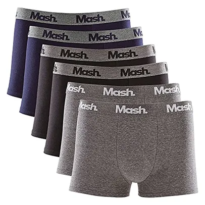 Kit 6 Cuecas Boxer Algodão, Mash, Masculino