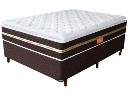 Cama Box Casal (Box + Colchão) Umaflex Mola - 75cm de Altura Prada