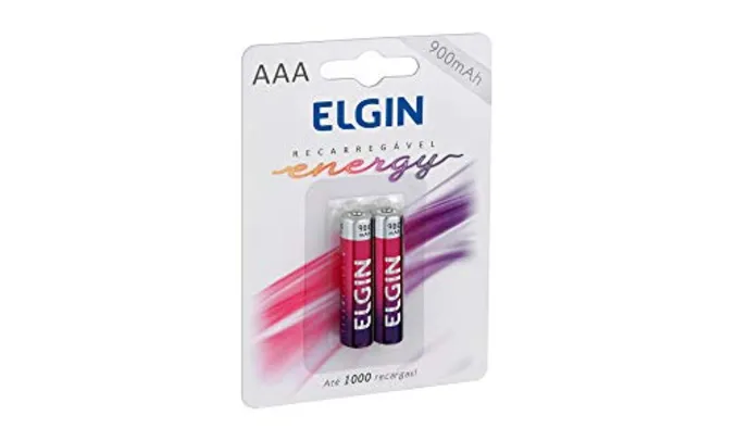 Pilha Recarregável Ni-MH AAA-900mAh blister com 2 pilhas, Elgin