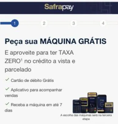 Máquina de cartão de crédito Safra: Sem anuidade e taxa ZERO no crédito + Conta Digital com cartão débito GRÁTIS