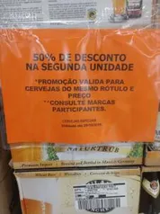 50% de desconto na segunda unidade de cervejas especiais