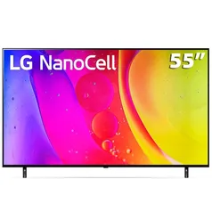 Smart TV 55 LG 4K NanoCell 55NANO80 HDMI 2.0, Nvidia GEFORCE NOW, ThinQ AI, Smart Magic, Google, Alexa