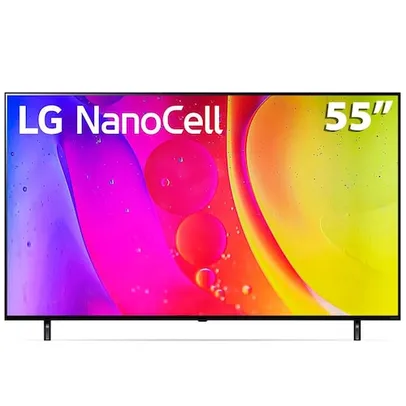 Smart TV 55 LG 4K NanoCell 55NANO80 HDMI 2.0, Nvidia GEFORCE NOW, ThinQ AI, Smart Magic, Google, Alexa