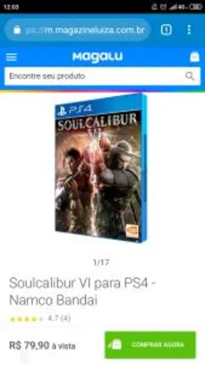 Soulcalibur VI para PS4 - Namco Bandai por R$ 80