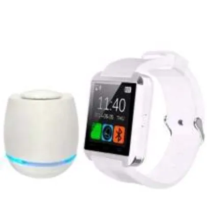 Saindo por R$ 98: [EXTRA] Kit Antenado - Relógio SmartWatch Bluetooth + 1 caixa de som Bluetooth iluminação LED por R$ 98 | Pelando