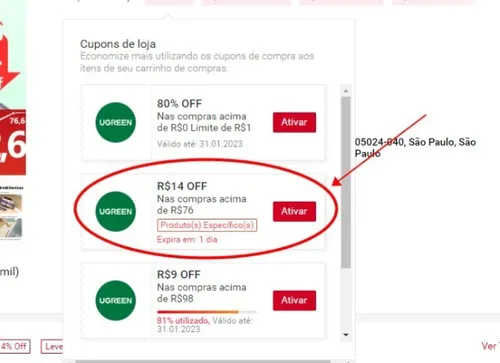 Imagem na descrição da promoção