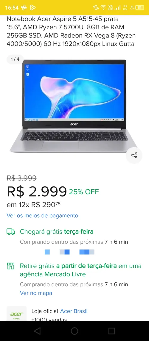 Imagem na descrição da promoção