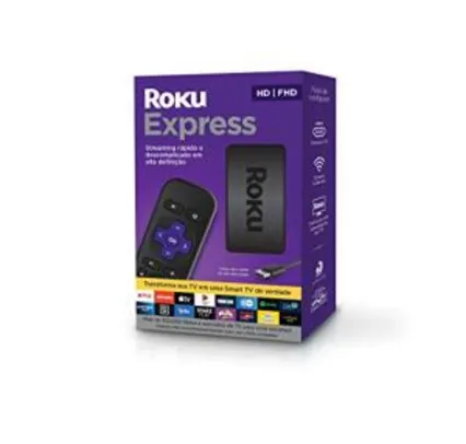 [PRIME] Roku Express - Streaming player Full HD. Transforma sua TV em Smart TV R$289