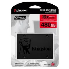 SSD Kingston A400, 480GB, SATA, Leitura 500MB/s, Gravação 450MB/s - SA400S37/480G