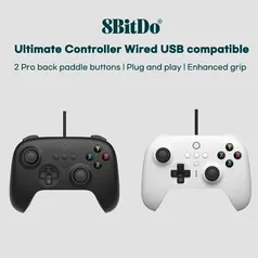 Controle 8BitDo Ultimate Controller, USB com fio, Compatível para Windows 10,11,Steam