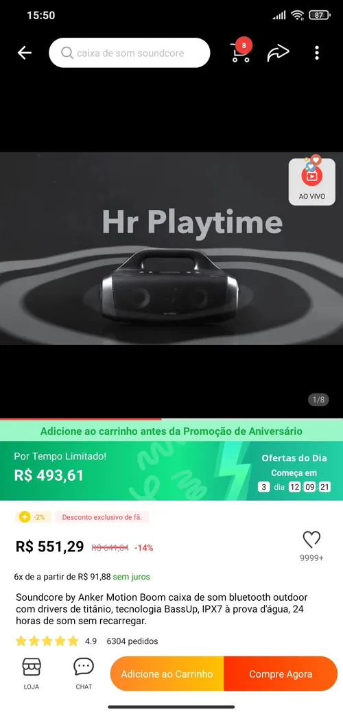 Imagem na descrição da promoção