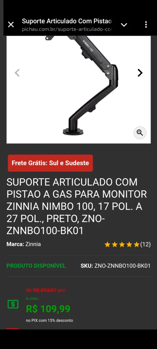 Imagem na descrição da promoção