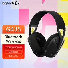 [CUPOM + GPay] Logitech-G435 Lightspeed Bluetooth Wireless Gaming Headset, Surround Sound Headphone, Over-Ear