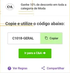 Cupom de 10% em todo app e comprando pelo app não paga frete.