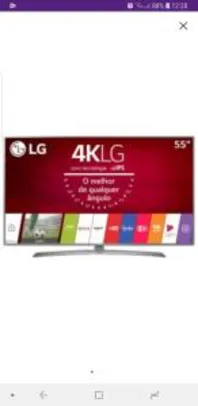 Smart TV LED 55" LG 55UJ6585  Ultra HD com Conversor Digital Wi-Fi integrado 2 USB 4 HDMI  WebOS 3.5 Sistema de Som Ultra Surround