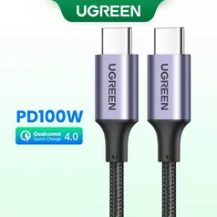 Cabo Carregador Rápido UGREEN PD QC PPS 100W 60W 20V 5A USB Tipo C Para Samsung Galaxy S9 S8 Xiaomi