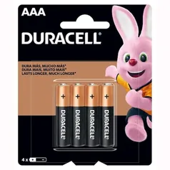 Pilha Alcalina Palito Aaa - 4 Unidades - Duracell