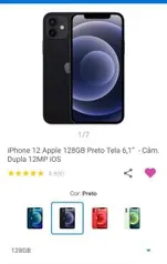 [App + C.Ouro] Iphone 12 128Gb | R$5519