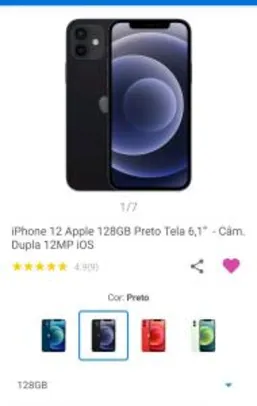 [App + C.Ouro] Iphone 12 128Gb | R$5519