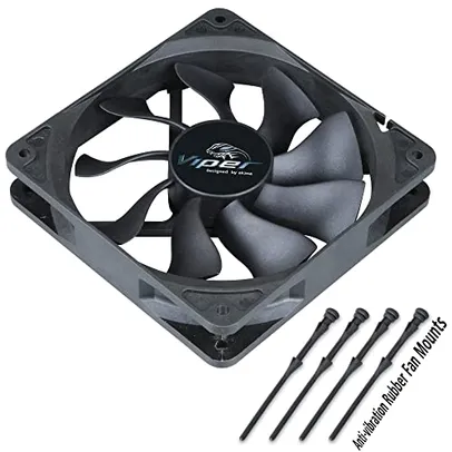 [amz - prime] Ventilador Viper Black Akasa 12cm Alto Desempenho S-flow PWM 4 pinos 1900RPM AK-FN065