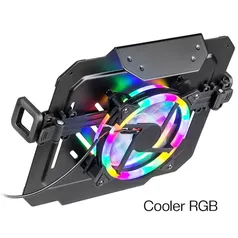 Bandeja Apoio para Notebook 12 A 17 Cooler RGB Fixo Acoplável Suporte de Pistão Nbh-8rgb