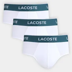 Kit Cuecas Slip Lacoste Sous-Vêtements Masculino 3 Peças