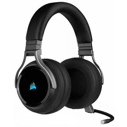 Headset Sem Fio Gamer Corsair Virtuoso Premium Carbono, RGB, Som Surround 7.1, Drivers 50mm, Múltiplas Plataformas - CA-9011185-NA