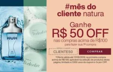 [Primeira Compra] R$50 OFF em produtos selecionados Natura